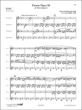 Illustration de Pavane op. 50, tr. pour 3 clarinettes et clarinette basse