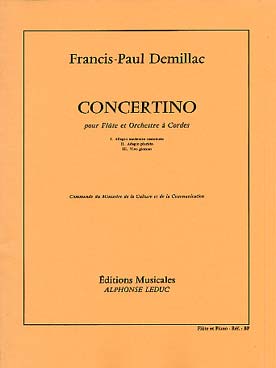 Illustration de Concertino pour flûte et orchestre à cordes, réd. piano