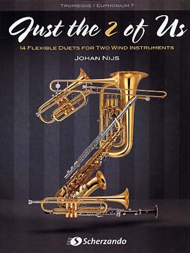 Illustration de Just the 2 of us : 14 duos pour cuivres en clé de fa (trombone, euphonium)