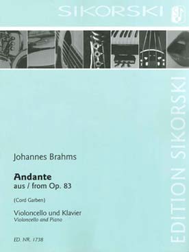 Illustration brahms andante de l'op. 83