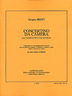 Illustration de Concertino da camera pour saxophone et ensemble de saxophones