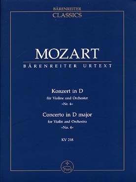 Illustration de Concerto K 218 en ré M pour violon