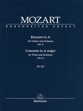 Illustration de Concerto K 219 en la M pour violon