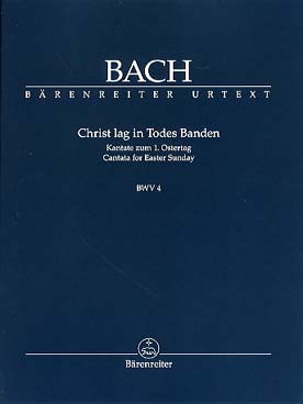 Illustration de Cantate BWV 4 Christ lag in Todes Banden pour solistes SATB, chœur mixte SATB, trompette ou cornet, 3 trombones, cordes b. c., version poche