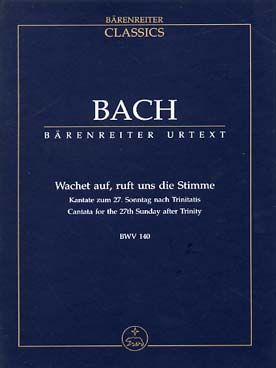 Illustration de Cantate BWV 140 Wachet auf, ruft uns die Stimme pour solistes STB, 2 hautbois,  cordes et b.c