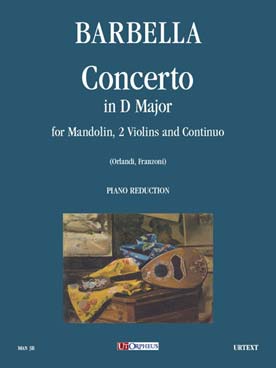 Illustration de Concerto en ré M pour mandoline, cordes et b. c, réd. piano