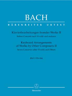 Illustration de Transcriptions pour clavier - Vol. 2 : 7 Concertos d'après Vivaldi et autres BWV 978-984