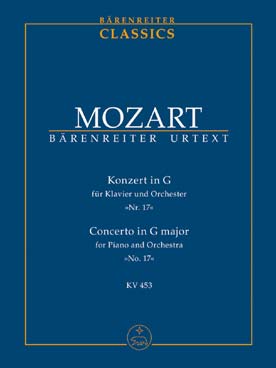 Illustration de Concerto K 453 en sol M pour piano,  flûte, 2 hautbois, 2 bassons, 2 cors et cordes