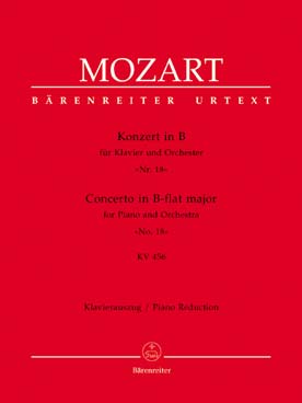 Illustration de Concerto K 456 en si b M pour piano, flûte, 2 hautbois, 2 bassons, 2 cors, et cordes, réd. 2 pianos