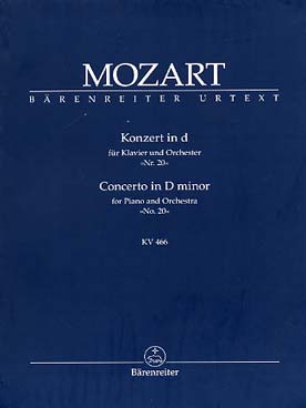 Illustration de Concerto K 466 en ré m pour piano, flûte 2 hautbois, 2 bassons, 2 clarinettes, 2 cors, timbales et cordes, réd. 2 pianos
