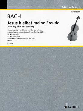 Illustration de Jésus que ma joie demeure BWV 147, tr. Birtel pour 4 violoncelles