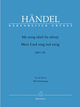 Illustration de Mein Lied sing' auf ewig HWV 252, réd. chant/piano