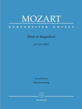 Illustration de Dixit et Magnificat KV 193 (186g) pour chœur SATB et piano
