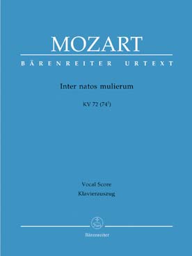 Illustration de Inter natos mulierum KV 72 (74f) pour chœur SATB et piano