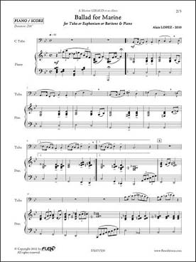Illustration de Ballad for Marine pour tuba ou saxhorn ou euphonium et piano