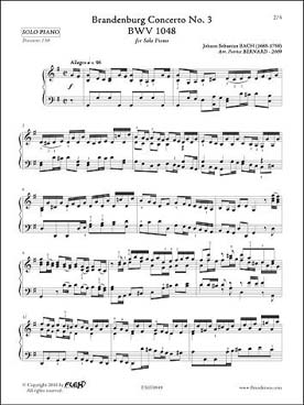 Illustration de Concerto Brandebourgeois N° 3 BWV 1048 (tr. Bernard)