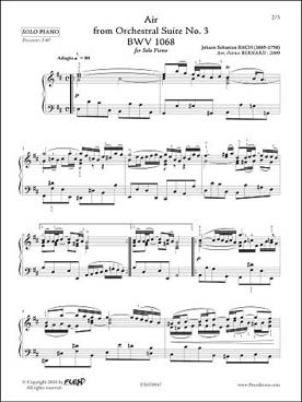 Illustration de Air de la Suite orchestrale N° 3 BWV 1068 (tr. Bernard)