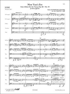 Illustration de Chanson de la St Sylvestre pour 2 trompettes, cor, trombone et tuba