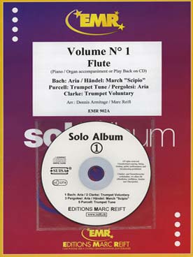 Illustration de SOLO ALBUM (tr. Armitage/Reift) avec accompagnement piano + CD play-along - Vol. 1 : Bach, Haendel, Purcell, Pergolèse, Clarke