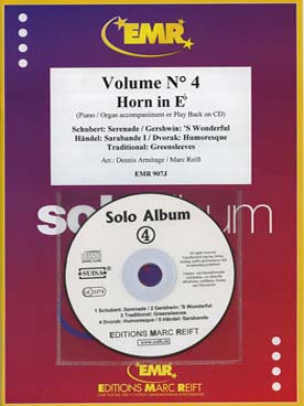 Illustration de SOLO ALBUM (tr. Armitage/Reift) avec accompagnement piano + CD play-along - Vol. 4 : Schubert, Gershwin, anonyme, Dvorak, Haendel (pour cor en si b)