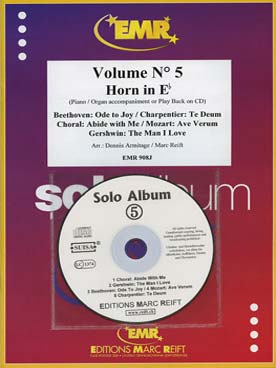 Illustration de SOLO ALBUM (tr. Armitage/Reift) avec accompagnement piano + CD play-along - Vol. 5 : Beethoven, Charpentier, Mozart, Gershwin (pour cor en si b)