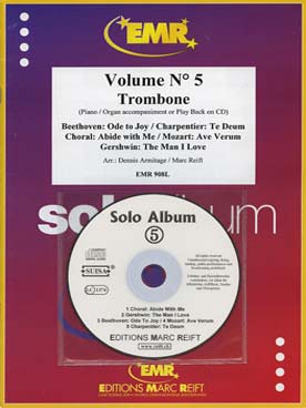 Illustration de SOLO ALBUM (tr. Armitage/Reift) avec accompagnement piano + CD play-along - Vol. 5 : Beethoven, Charpentier, Mozart, Gershwin