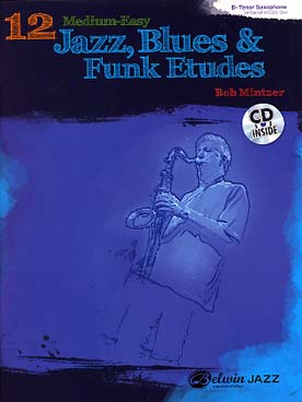 Illustration de 12 Medium easy jazz etudes (mi b) pour saxophones alto ou baryton avec CD