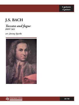 Illustration de Toccata et fugue en ré m BWV 565, tr. Jeremy Sparks pour 4 guitares