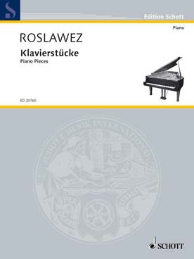 Illustration roslavets pieces pour piano
