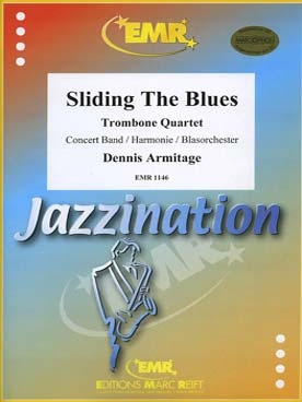 Illustration de Sliding the blues pour 4 trombones et orchestre à vents