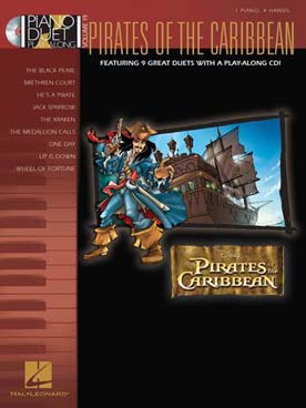 Illustration de PIANO DUET PLAY-ALONG : arrangements pour piano 4 mains ou piano + CD - Vol. 4 : Pirates of the Caribbean