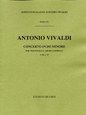 Illustration de Concerto en do m RV 402 FIII/27 pour violoncelle, cordes et clavecin