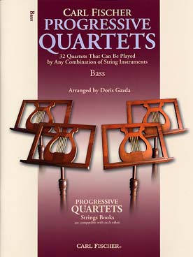 Illustration de PROGRESSIVE QUARTETS, 32 quatuors : airs classiques et traditionnels, arr. Gazda (conducteur seul)