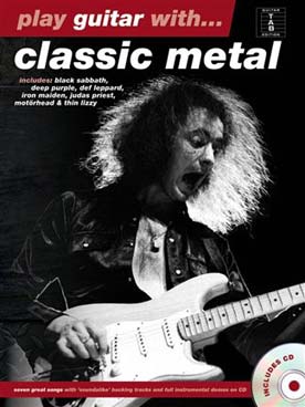 Illustration play guitar with classic metal + cd