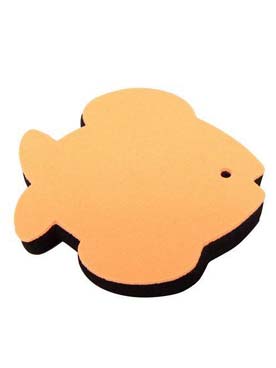 Illustration de Coussin en mousse Magic Pad violon/alto qui adhère à l'instrument, se place à la position souhaitée, épaisseur 12 mm - forme poisson rouge (diam 7.9 cm)