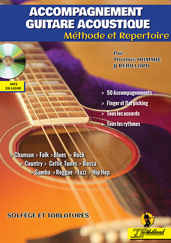 Illustration de ACCOMPAGNEMENT GUITARE ACOUSTIQUE : 50 accompagnements tous styles   