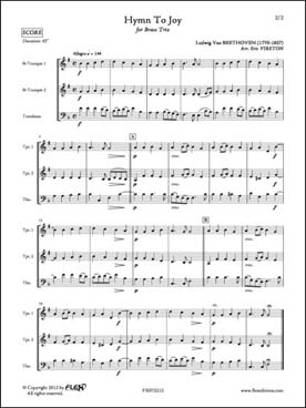 Illustration de L'Hymne à la joie (tr. Vireton) pour 2 trompettes et trombone