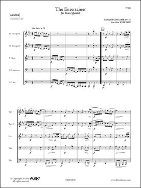 Illustration de The Entertainer pour 2 trompettes, cor, trombone et tuba