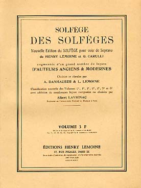 Illustration de SOLFEGE des solfèges - Vol. 3 F 5 clés a/a