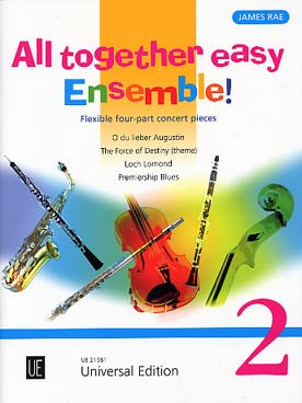 Illustration de ALL TOGETHER EASY ENSEMBLE ! 4 pièces arr. James Rae pour ensemble variable tous instruments avec piano ad lib. (conducteur + 14 parties) - Vol. 2