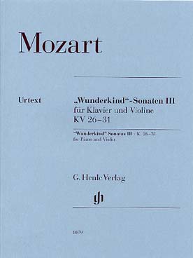 Illustration de Wunderkind Sonaten (sonates de "l'enfant prodige"), version piano et violon - Vol. 3 : K 26 à K 31