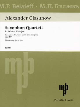 Illustration de Saxophone quartet en si b M op. 109