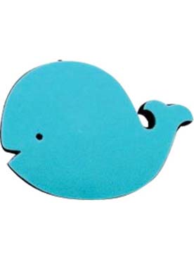 Illustration de Coussin en mousse Magic Pad violon/alto qui adhère à l'instrument, se place à la position souhaitée, épaisseur 12 mm - forme baleine bleue