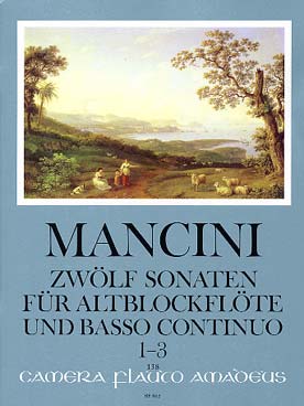 Illustration de 12 Sonates pour flûte à bec alto ou hautbois et basse continue - Vol. 1 : sonates N° 1 à 3