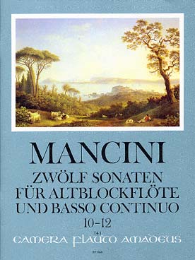 Illustration de 12 Sonates pour flûte à bec alto ou hautbois et basse continue - Vol. 4 : sonates N° 10 à 12