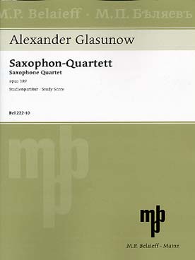 Illustration de Saxophone quartet en si b M op. 109