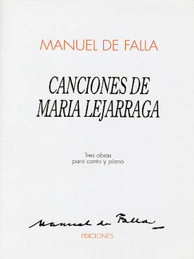 Illustration de Canciones de Maria Lejarraga pour chant piano