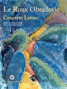 Illustration de Concerto latino pour guitare, cordes et percussion (conducteur + parties)