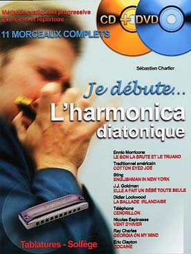 Illustration de JE DÉBUTE L'HARMONICA avec CD et DVD