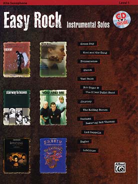 Illustration de EASY ROCK INSTRUMENTAL SOLOS - Saxophone alto niveau 1 avec CD